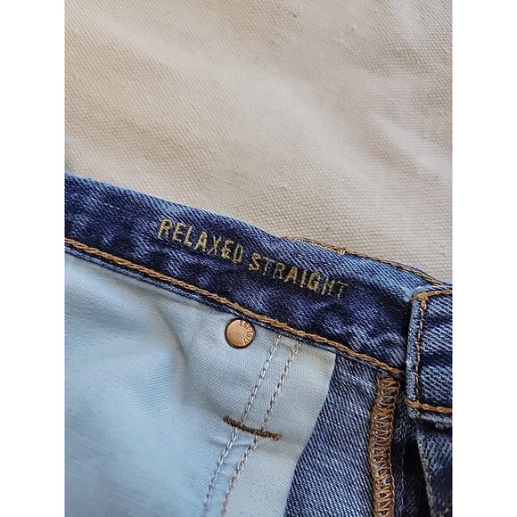 American Eagle Outfitters Jeans Mens 39x32 Baggy Straight High Rise Distressed - Picture 12 of 16